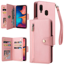 Load image into Gallery viewer, Rivet Buckle 9 Cards Three Fold Leather Phone Case, For Samsung Galaxy A20, For Samsung Galaxy A20E, For Samsung Galaxy A20S, For Samsung Galaxy A21 EU Version, For Samsung Galaxy A21S, For Samsung Galaxy A22 4G, For Samsung Galaxy A22 5G              ...