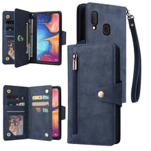 Load image into Gallery viewer, Rivet Buckle 9 Cards Three Fold Leather Phone Case, For Samsung Galaxy A20, For Samsung Galaxy A20E, For Samsung Galaxy A20S, For Samsung Galaxy A21 EU Version, For Samsung Galaxy A21S, For Samsung Galaxy A22 4G, For Samsung Galaxy A22 5G              ...