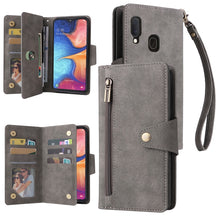 Load image into Gallery viewer, Rivet Buckle 9 Cards Three Fold Leather Phone Case, For Samsung Galaxy A20, For Samsung Galaxy A20E, For Samsung Galaxy A20S, For Samsung Galaxy A21 EU Version, For Samsung Galaxy A21S, For Samsung Galaxy A22 4G, For Samsung Galaxy A22 5G              ...