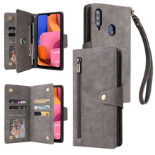 Load image into Gallery viewer, Rivet Buckle 9 Cards Three Fold Leather Phone Case, For Samsung Galaxy A20, For Samsung Galaxy A20E, For Samsung Galaxy A20S, For Samsung Galaxy A21 EU Version, For Samsung Galaxy A21S, For Samsung Galaxy A22 4G, For Samsung Galaxy A22 5G              ...