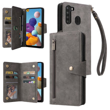 Load image into Gallery viewer, Rivet Buckle 9 Cards Three Fold Leather Phone Case, For Samsung Galaxy A20, For Samsung Galaxy A20E, For Samsung Galaxy A20S, For Samsung Galaxy A21 EU Version, For Samsung Galaxy A21S, For Samsung Galaxy A22 4G, For Samsung Galaxy A22 5G              ...