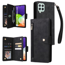 Load image into Gallery viewer, Rivet Buckle 9 Cards Three Fold Leather Phone Case, For Samsung Galaxy A20, For Samsung Galaxy A20E, For Samsung Galaxy A20S, For Samsung Galaxy A21 EU Version, For Samsung Galaxy A21S, For Samsung Galaxy A22 4G, For Samsung Galaxy A22 5G              ...