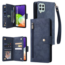 Load image into Gallery viewer, Rivet Buckle 9 Cards Three Fold Leather Phone Case, For Samsung Galaxy A20, For Samsung Galaxy A20E, For Samsung Galaxy A20S, For Samsung Galaxy A21 EU Version, For Samsung Galaxy A21S, For Samsung Galaxy A22 4G, For Samsung Galaxy A22 5G              ...