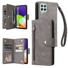 Load image into Gallery viewer, Rivet Buckle 9 Cards Three Fold Leather Phone Case, For Samsung Galaxy A20, For Samsung Galaxy A20E, For Samsung Galaxy A20S, For Samsung Galaxy A21 EU Version, For Samsung Galaxy A21S, For Samsung Galaxy A22 4G, For Samsung Galaxy A22 5G              ...