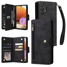 Load image into Gallery viewer, Rivet Buckle 9 Cards Three Fold Leather Phone Case, For Samsung Galaxy A20, For Samsung Galaxy A20E, For Samsung Galaxy A20S, For Samsung Galaxy A21 EU Version, For Samsung Galaxy A21S, For Samsung Galaxy A22 4G, For Samsung Galaxy A22 5G              ...