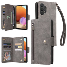 Load image into Gallery viewer, Rivet Buckle 9 Cards Three Fold Leather Phone Case, For Samsung Galaxy A20, For Samsung Galaxy A20E, For Samsung Galaxy A20S, For Samsung Galaxy A21 EU Version, For Samsung Galaxy A21S, For Samsung Galaxy A22 4G, For Samsung Galaxy A22 5G              ...