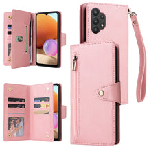 Load image into Gallery viewer, Rivet Buckle 9 Cards Three Fold Leather Phone Case, For Samsung Galaxy A20, For Samsung Galaxy A20E, For Samsung Galaxy A20S, For Samsung Galaxy A21 EU Version, For Samsung Galaxy A21S, For Samsung Galaxy A22 4G, For Samsung Galaxy A22 5G              ...