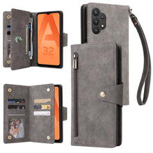 Load image into Gallery viewer, Rivet Buckle 9 Cards Three Fold Leather Phone Case, For Samsung Galaxy A20, For Samsung Galaxy A20E, For Samsung Galaxy A20S, For Samsung Galaxy A21 EU Version, For Samsung Galaxy A21S, For Samsung Galaxy A22 4G, For Samsung Galaxy A22 5G              ...