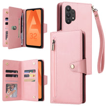 Load image into Gallery viewer, Rivet Buckle 9 Cards Three Fold Leather Phone Case, For Samsung Galaxy A20, For Samsung Galaxy A20E, For Samsung Galaxy A20S, For Samsung Galaxy A21 EU Version, For Samsung Galaxy A21S, For Samsung Galaxy A22 4G, For Samsung Galaxy A22 5G              ...