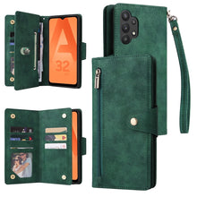 Load image into Gallery viewer, Rivet Buckle 9 Cards Three Fold Leather Phone Case, For Samsung Galaxy A20, For Samsung Galaxy A20E, For Samsung Galaxy A20S, For Samsung Galaxy A21 EU Version, For Samsung Galaxy A21S, For Samsung Galaxy A22 4G, For Samsung Galaxy A22 5G              ...