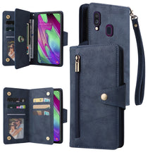 Load image into Gallery viewer, Rivet Buckle 9 Cards Three Fold Leather Phone Case, For Samsung Galaxy A40, For Samsung Galaxy A42 5G, For Samsung Galaxy A51, For Samsung Galaxy A51 5G, For Samsung Galaxy A52 5G, For Samsung Galaxy A70/A70S, For Samsung Galaxy A71                    ...