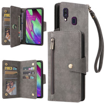 Load image into Gallery viewer, Rivet Buckle 9 Cards Three Fold Leather Phone Case, For Samsung Galaxy A40, For Samsung Galaxy A42 5G, For Samsung Galaxy A51, For Samsung Galaxy A51 5G, For Samsung Galaxy A52 5G, For Samsung Galaxy A70/A70S, For Samsung Galaxy A71                    ...