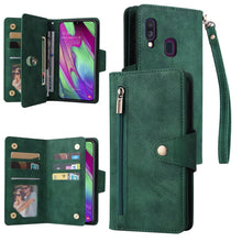 Load image into Gallery viewer, Rivet Buckle 9 Cards Three Fold Leather Phone Case, For Samsung Galaxy A40, For Samsung Galaxy A42 5G, For Samsung Galaxy A51, For Samsung Galaxy A51 5G, For Samsung Galaxy A52 5G, For Samsung Galaxy A70/A70S, For Samsung Galaxy A71                    ...