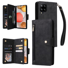 Load image into Gallery viewer, Rivet Buckle 9 Cards Three Fold Leather Phone Case, For Samsung Galaxy A40, For Samsung Galaxy A42 5G, For Samsung Galaxy A51, For Samsung Galaxy A51 5G, For Samsung Galaxy A52 5G, For Samsung Galaxy A70/A70S, For Samsung Galaxy A71                    ...