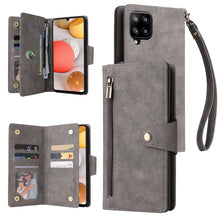 Load image into Gallery viewer, Rivet Buckle 9 Cards Three Fold Leather Phone Case, For Samsung Galaxy A40, For Samsung Galaxy A42 5G, For Samsung Galaxy A51, For Samsung Galaxy A51 5G, For Samsung Galaxy A52 5G, For Samsung Galaxy A70/A70S, For Samsung Galaxy A71                    ...
