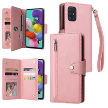 Load image into Gallery viewer, Rivet Buckle 9 Cards Three Fold Leather Phone Case, For Samsung Galaxy A40, For Samsung Galaxy A42 5G, For Samsung Galaxy A51, For Samsung Galaxy A51 5G, For Samsung Galaxy A52 5G, For Samsung Galaxy A70/A70S, For Samsung Galaxy A71                    ...