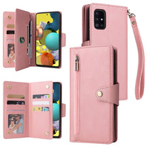 Load image into Gallery viewer, Rivet Buckle 9 Cards Three Fold Leather Phone Case, For Samsung Galaxy A40, For Samsung Galaxy A42 5G, For Samsung Galaxy A51, For Samsung Galaxy A51 5G, For Samsung Galaxy A52 5G, For Samsung Galaxy A70/A70S, For Samsung Galaxy A71                    ...