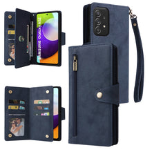Load image into Gallery viewer, Rivet Buckle 9 Cards Three Fold Leather Phone Case, For Samsung Galaxy A40, For Samsung Galaxy A42 5G, For Samsung Galaxy A51, For Samsung Galaxy A51 5G, For Samsung Galaxy A52 5G, For Samsung Galaxy A70/A70S, For Samsung Galaxy A71                    ...