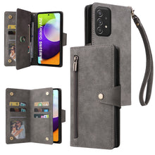 Load image into Gallery viewer, Rivet Buckle 9 Cards Three Fold Leather Phone Case, For Samsung Galaxy A40, For Samsung Galaxy A42 5G, For Samsung Galaxy A51, For Samsung Galaxy A51 5G, For Samsung Galaxy A52 5G, For Samsung Galaxy A70/A70S, For Samsung Galaxy A71                    ...