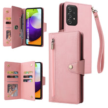 Load image into Gallery viewer, Rivet Buckle 9 Cards Three Fold Leather Phone Case, For Samsung Galaxy A40, For Samsung Galaxy A42 5G, For Samsung Galaxy A51, For Samsung Galaxy A51 5G, For Samsung Galaxy A52 5G, For Samsung Galaxy A70/A70S, For Samsung Galaxy A71                    ...