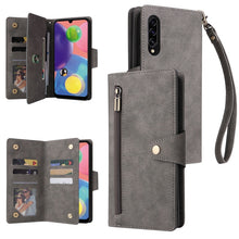 Load image into Gallery viewer, Rivet Buckle 9 Cards Three Fold Leather Phone Case, For Samsung Galaxy A40, For Samsung Galaxy A42 5G, For Samsung Galaxy A51, For Samsung Galaxy A51 5G, For Samsung Galaxy A52 5G, For Samsung Galaxy A70/A70S, For Samsung Galaxy A71                    ...