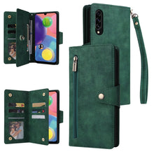 Load image into Gallery viewer, Rivet Buckle 9 Cards Three Fold Leather Phone Case, For Samsung Galaxy A40, For Samsung Galaxy A42 5G, For Samsung Galaxy A51, For Samsung Galaxy A51 5G, For Samsung Galaxy A52 5G, For Samsung Galaxy A70/A70S, For Samsung Galaxy A71                    ...