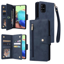 Load image into Gallery viewer, Rivet Buckle 9 Cards Three Fold Leather Phone Case, For Samsung Galaxy A40, For Samsung Galaxy A42 5G, For Samsung Galaxy A51, For Samsung Galaxy A51 5G, For Samsung Galaxy A52 5G, For Samsung Galaxy A70/A70S, For Samsung Galaxy A71                    ...
