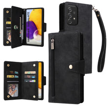 Load image into Gallery viewer, Rivet Buckle 9 Cards Three Fold Leather Phone Case, For Samsung Galaxy A40, For Samsung Galaxy A42 5G, For Samsung Galaxy A51, For Samsung Galaxy A51 5G, For Samsung Galaxy A52 5G, For Samsung Galaxy A70/A70S, For Samsung Galaxy A71                    ...