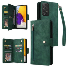 Load image into Gallery viewer, Rivet Buckle 9 Cards Three Fold Leather Phone Case, For Samsung Galaxy A40, For Samsung Galaxy A42 5G, For Samsung Galaxy A51, For Samsung Galaxy A51 5G, For Samsung Galaxy A52 5G, For Samsung Galaxy A70/A70S, For Samsung Galaxy A71                    ...