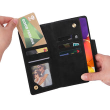 Load image into Gallery viewer, Rivet Buckle 9 Cards Three Fold Leather Phone Case, For Samsung Galaxy A82, For Samsung Galaxy Note9, For Samsung Galaxy Note10