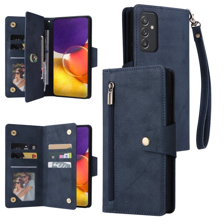 Rivet Buckle 9 Cards Three Fold Leather Phone Case, For Samsung Galaxy A82, For Samsung Galaxy Note9, For Samsung Galaxy Note10