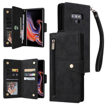 Load image into Gallery viewer, Rivet Buckle 9 Cards Three Fold Leather Phone Case, For Samsung Galaxy A82, For Samsung Galaxy Note9, For Samsung Galaxy Note10