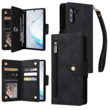 Load image into Gallery viewer, Rivet Buckle 9 Cards Three Fold Leather Phone Case, For Samsung Galaxy A82, For Samsung Galaxy Note9, For Samsung Galaxy Note10