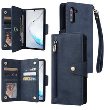 Load image into Gallery viewer, Rivet Buckle 9 Cards Three Fold Leather Phone Case, For Samsung Galaxy A82, For Samsung Galaxy Note9, For Samsung Galaxy Note10