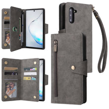 Load image into Gallery viewer, Rivet Buckle 9 Cards Three Fold Leather Phone Case, For Samsung Galaxy A82, For Samsung Galaxy Note9, For Samsung Galaxy Note10