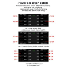 Load image into Gallery viewer, 838w 9 in 1 100W 4 PD 3.0 USB-C / Type-C + 4 QC 3.0 USB Ports Smart Digital Display Wireless Charger,, EU Plug, US Plug, UK Plug, AU Plug