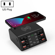 Load image into Gallery viewer, 838w 9 in 1 100W 4 PD 3.0 USB-C / Type-C + 4 QC 3.0 USB Ports Smart Digital Display Wireless Charger,, EU Plug, US Plug, UK Plug, AU Plug
