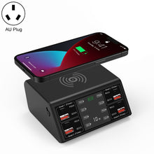 Load image into Gallery viewer, 838w 9 in 1 100W 4 PD 3.0 USB-C / Type-C + 4 QC 3.0 USB Ports Smart Digital Display Wireless Charger,, EU Plug, US Plug, UK Plug, AU Plug