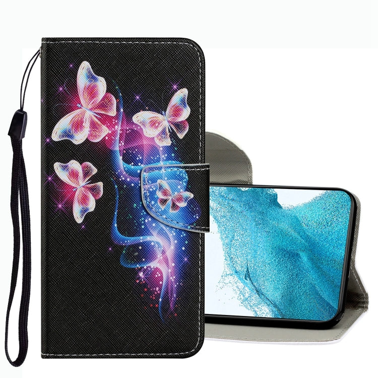 Coloured Drawing Pattern Leather Phone Case, For Samsung Galaxy S22 Ultra 5G, For Samsung Galaxy S22 5G, For Samsung Galaxy S22+ 5G