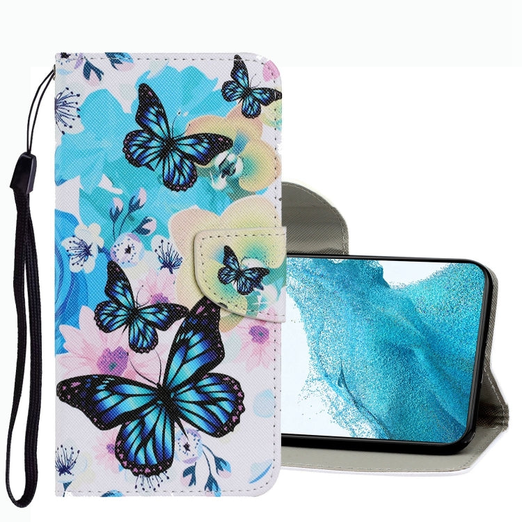Coloured Drawing Pattern Leather Phone Case, For Samsung Galaxy S22 Ultra 5G, For Samsung Galaxy S22 5G, For Samsung Galaxy S22+ 5G