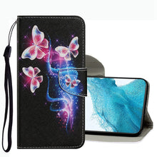Load image into Gallery viewer, Coloured Drawing Pattern Leather Phone Case, For Samsung Galaxy S22 Ultra 5G, For Samsung Galaxy S22 5G, For Samsung Galaxy S22+ 5G