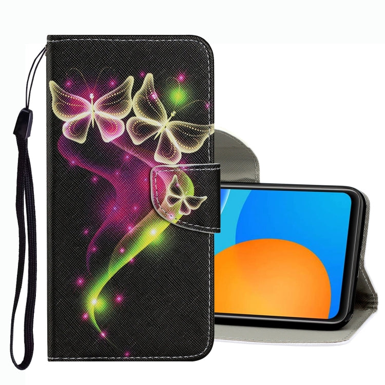 Coloured Drawing Pattern Leather Phone Case, For OPPO A16, For Huawei P Smart 2021, For vivo Y21