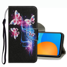Load image into Gallery viewer, Coloured Drawing Pattern Leather Phone Case, For OPPO A16, For Huawei P Smart 2021, For vivo Y21