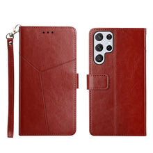 Load image into Gallery viewer, Y Stitching Horizontal Flip Leather Phone Case, For Samsung Galaxy S22, For Samsung Galaxy S22+, For Samsung Galaxy S22 Ultra