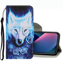 Load image into Gallery viewer, Coloured Drawing Pattern Leather Phone Case, For iPhone 13 mini, For iPhone 13, For iPhone 13 Pro