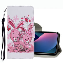 Load image into Gallery viewer, Coloured Drawing Pattern Leather Phone Case, For iPhone 13 mini, For iPhone 13, For iPhone 13 Pro