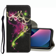 Load image into Gallery viewer, Coloured Drawing Pattern Leather Phone Case, For iPhone 13 mini, For iPhone 13, For iPhone 13 Pro