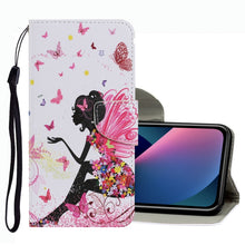 Load image into Gallery viewer, Coloured Drawing Pattern Leather Phone Case, For iPhone 13 mini, For iPhone 13, For iPhone 13 Pro