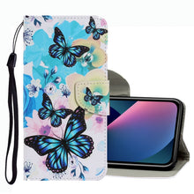 Load image into Gallery viewer, Coloured Drawing Pattern Leather Phone Case, For iPhone 13 mini, For iPhone 13, For iPhone 13 Pro