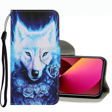 Load image into Gallery viewer, Coloured Drawing Pattern Leather Phone Case, For iPhone 13 mini, For iPhone 13, For iPhone 13 Pro